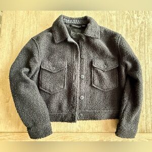 RD Style Black Textured Shacket Bomber Jacket